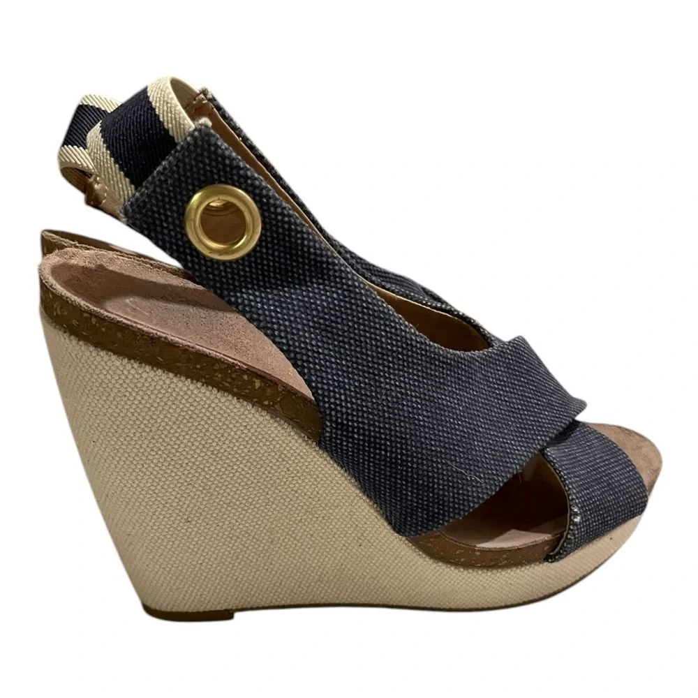 Splendid Dani Blue Wedge Heeled Sandal‎ Size